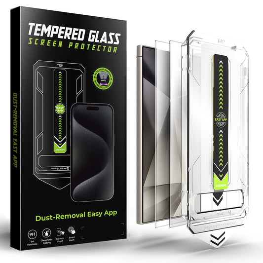 Película protetora de ecrã Techsuit TitanGlass CrystalHD para Samsung Galaxy S24 Ultra S928, Vidro Temperado, Cola Total, Conjunto de 2 peças