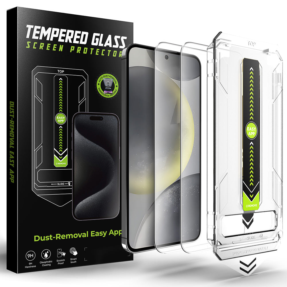Película protetora de ecrã Techsuit TitanGlass CrystalHD para Samsung Galaxy S25 S931 / S24 S921, Vidro Temperado, Cola Total, Conjunto de 2 unidades