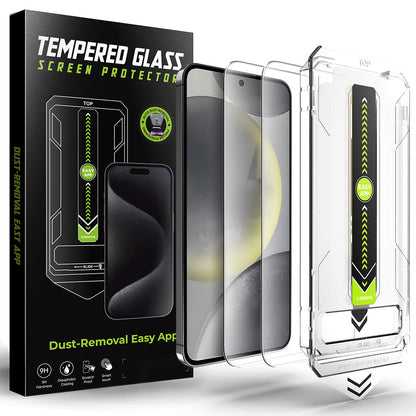 Película protetora de ecrã Techsuit TitanGlass CrystalHD para Samsung Galaxy S25 S931 / S24 S921, Vidro Temperado, Cola Total, Conjunto de 2 unidades