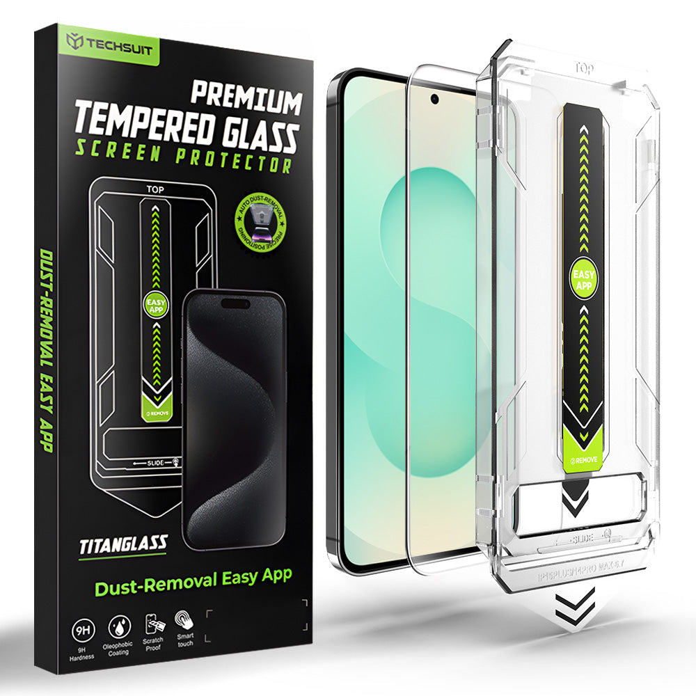 Techsuit TitanGlass CrystalHD Screen Protector for Samsung Galaxy S26 Plus S947, Tempered Glass, Full Glue