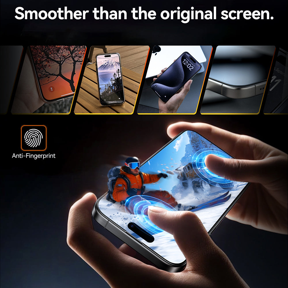 Película protetora de ecrã Torras GlassGo Install Master para Apple iPhone 16 Pro Max, Vidro Temperado, Cola Total, Preta
