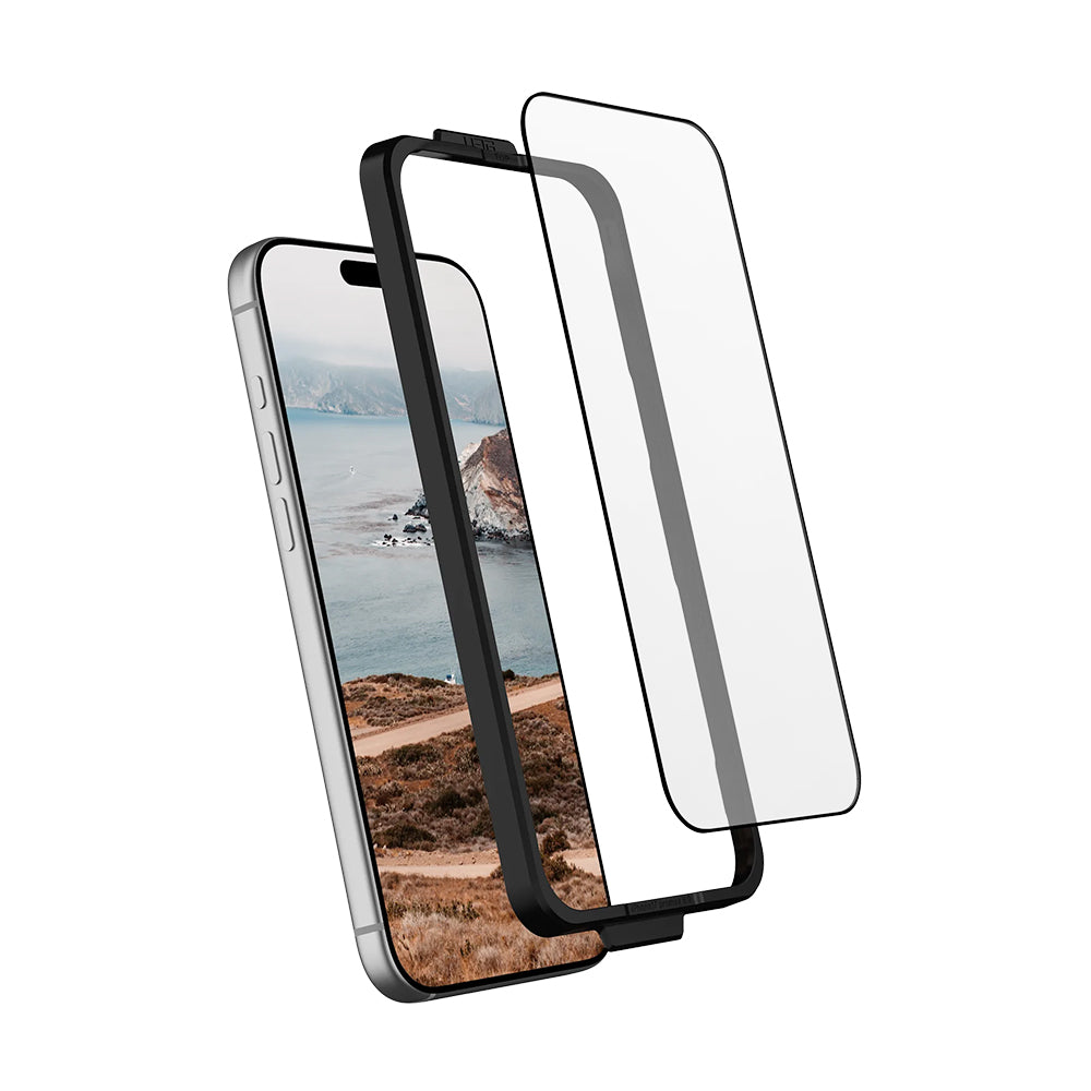 Película Protetora de Ecrã Urban Armor Gear Shield para Apple iPhone 17 Pro, Vidro Temperado, Full Glue, Preta