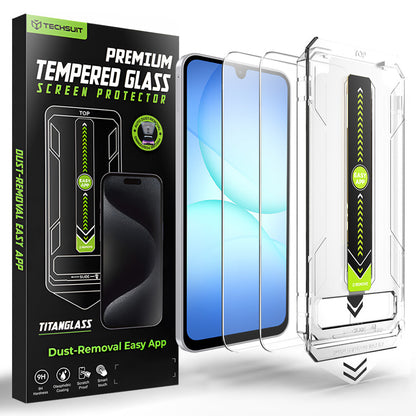 Película protetora Techsuit TitanGlass CrystalHD para Samsung Galaxy A17 5G / A16 5G A166 / A16 4G A165, Vidro Temperado, Conjunto de 2 peças
