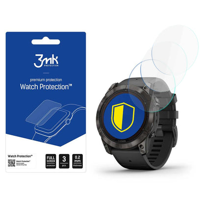 Película de Proteção 3MK FlexibleGlass para Garmin Fenix 7X Pro Solar, Conjunto de 3 unidades, Vidro Flexível