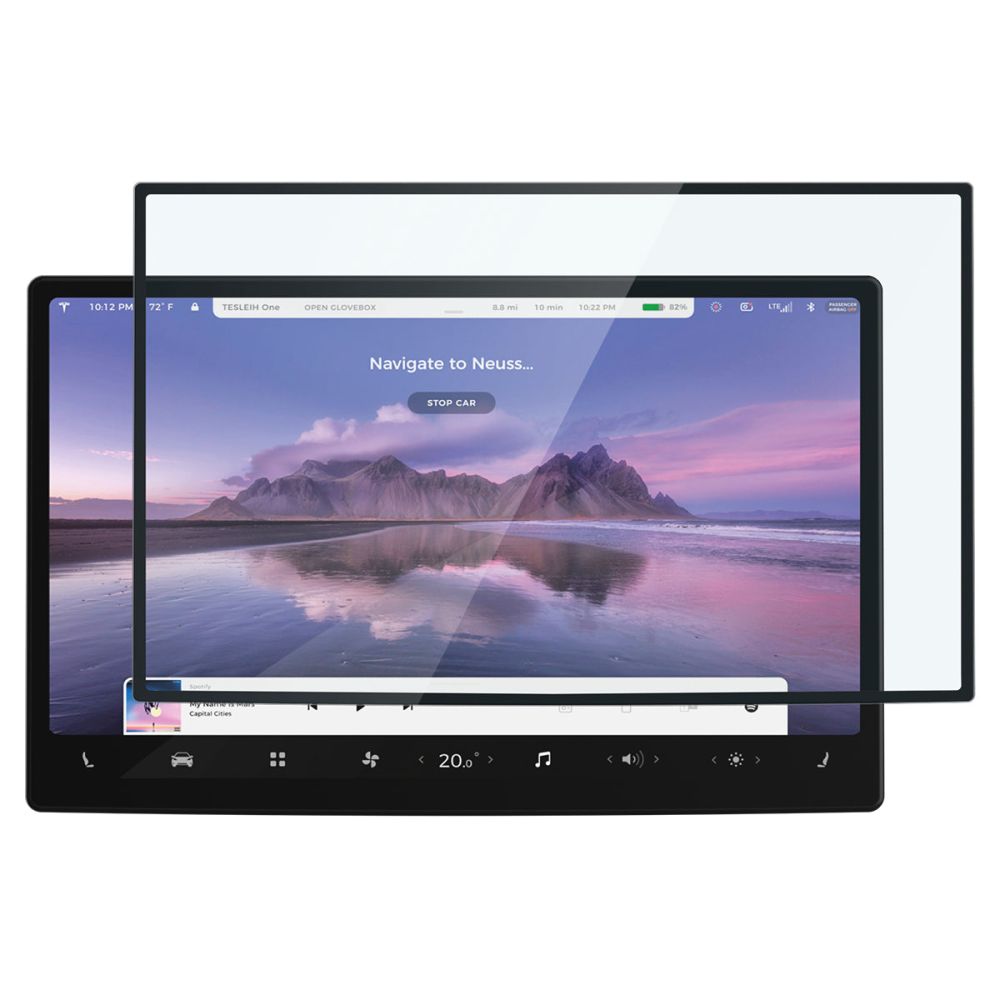 Spigen GlastR EZ FIT Protection Film for Tesla X / S Navigation (2022 - 2021), Tempered Glass, Black AGL04688