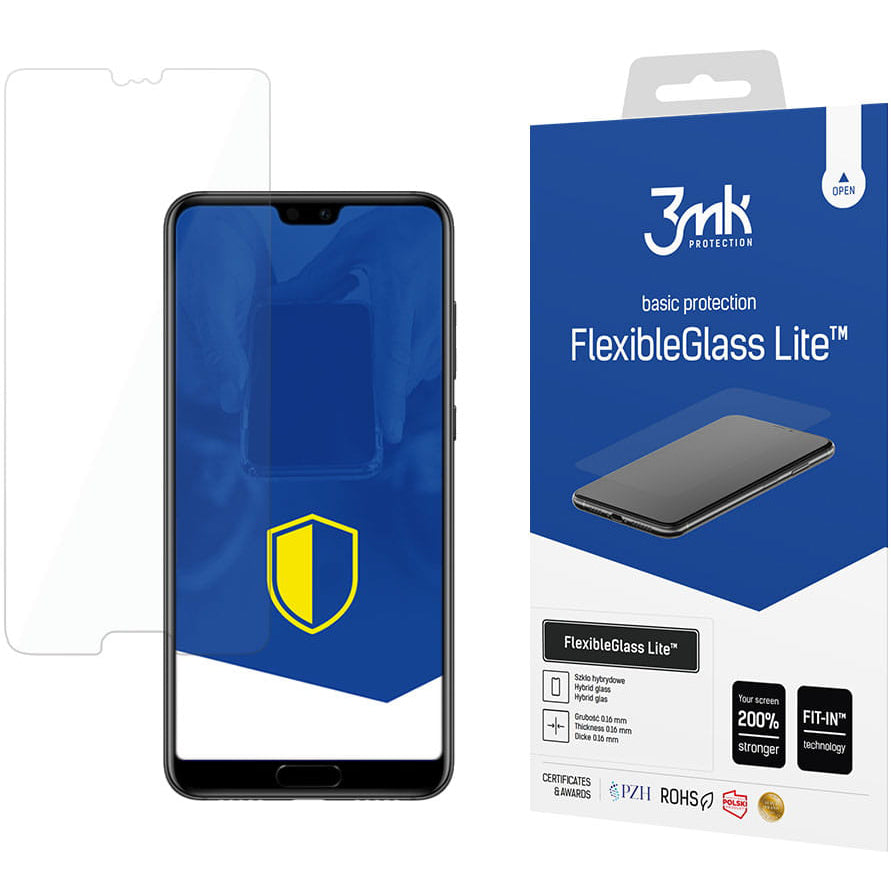 Protetor de ecrã 3MK para Huawei P20 Pro, vidro flexível, cola total