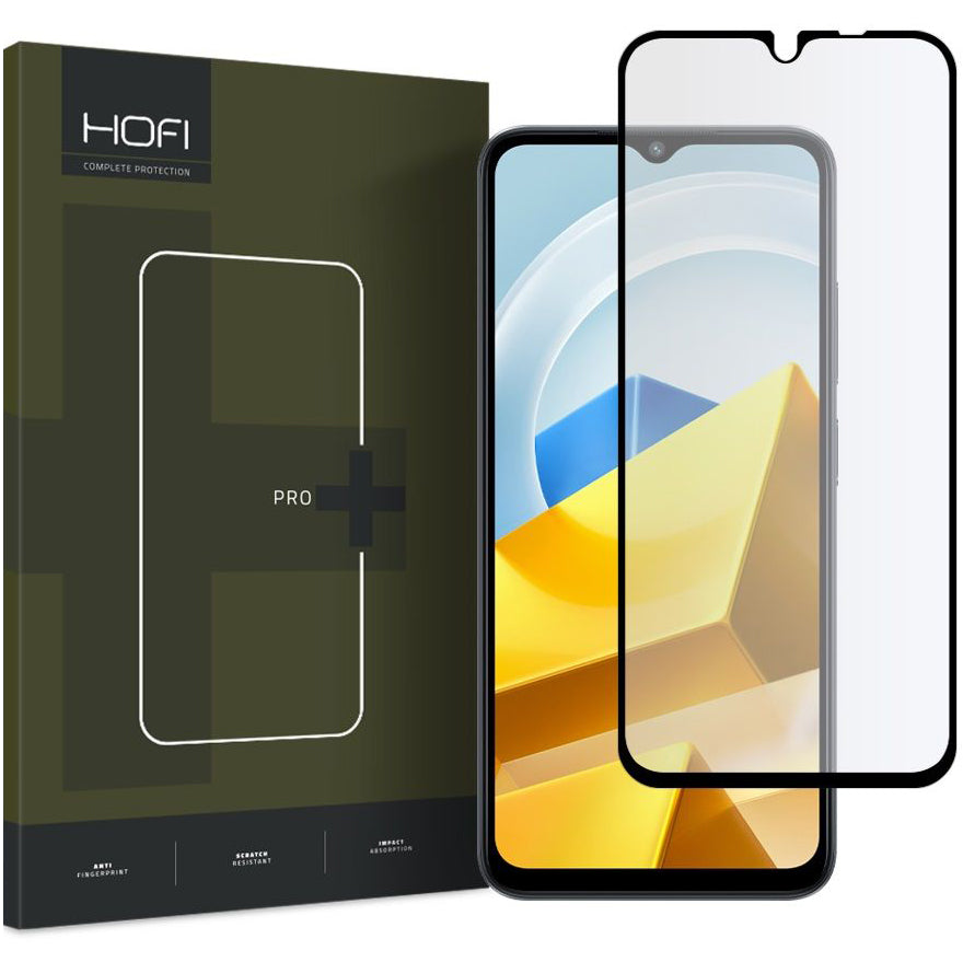 Protetor de ecrã HOFI PRO+ para Xiaomi Poco M5, Vidro blindado, Cola total, Preto HOFI281 HOFI281