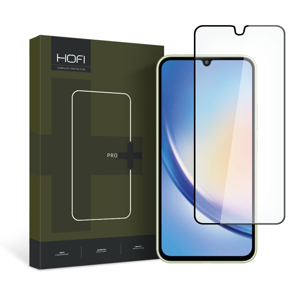 Protetor de ecrã HOFI PRO+ para Samsung Galaxy A34 A346, Vidro blindado, Cola total, Preto