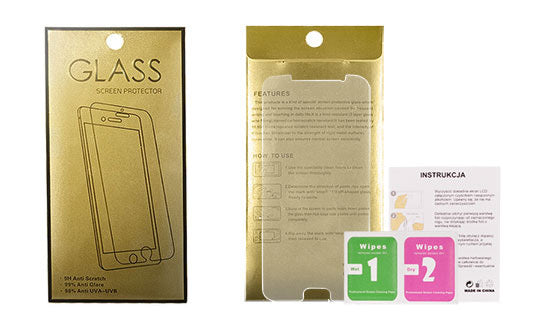 Protetor de ecrã OEM Gold Edition para Samsung Galaxy A7 (2018) A750, vidro temperado, cola total