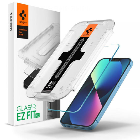 Protetor de ecrã Spigen EZ FIT para Apple iPhone 14 / 13 Pro / 13, vidro, cola completa AGL03724