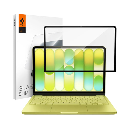 Película Protetora de Ecrã Spigen GlastR Slim para Apple MacBook Neo 13 polegadas, Vidro Temperado, Preto AGL11669