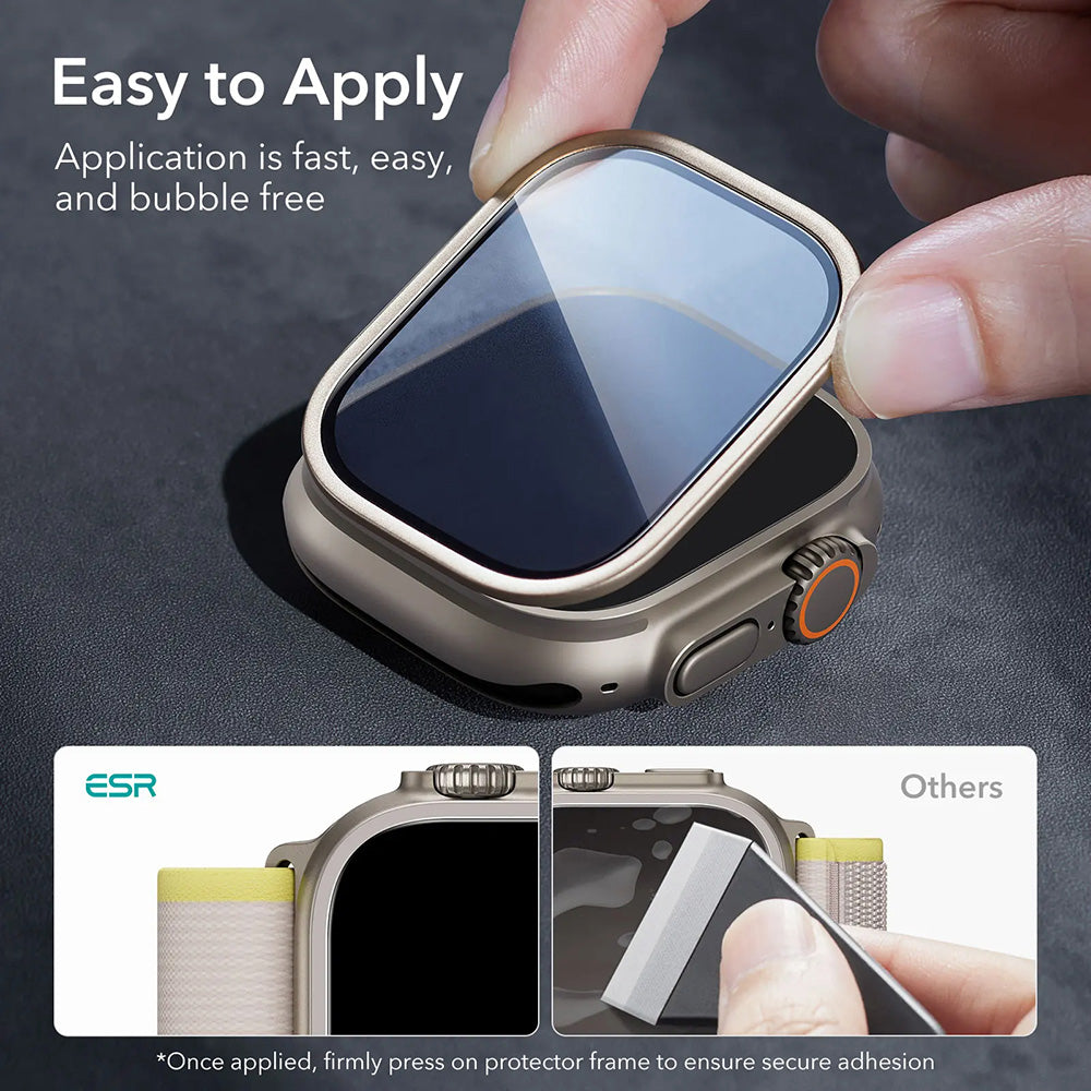 Película Protetora ESR Armorite para Apple Watch Ultra Series, Conjunto de 2 peças, Vidro Temperado, Bronze