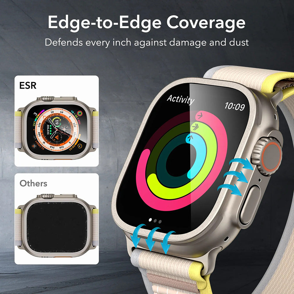 Película Protetora ESR Armorite para Apple Watch Ultra Series, Conjunto de 2 peças, Vidro Temperado, Bronze