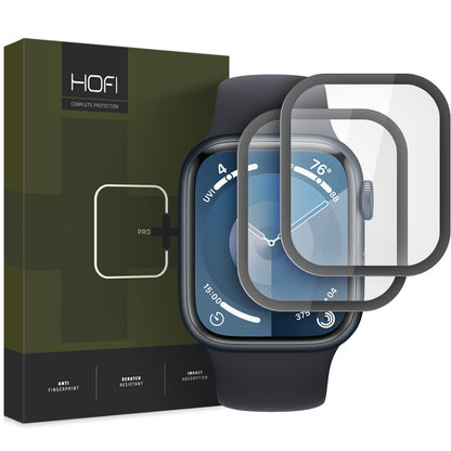 Película protetora HOFI Hybrid PRO+ para Apple Watch 45mm Series, Conjunto de 2 peças, Plástico, Preto 