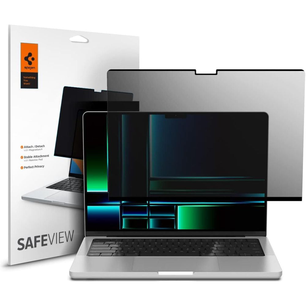 Película de Proteção de Ecrã Privacy Spigen Safe View Magnetic para Apple MacBook Pro 14inch (2022) / (2024) / (2023) / (2021), Plástico AFL06158