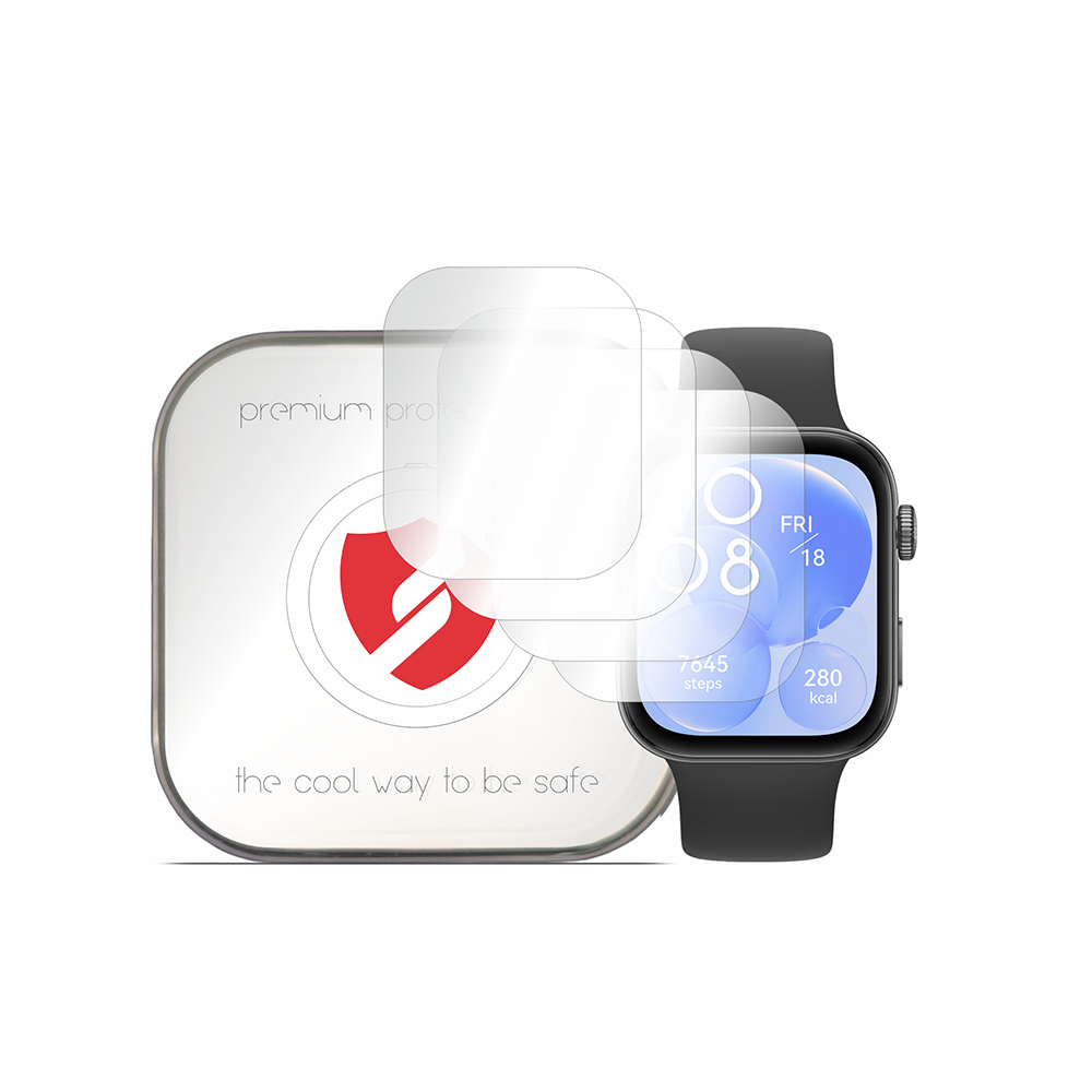 Película de Proteção Smart Protection Premium Classic para Huawei Watch Fit 4 / Fit 3, Conjunto de 4 unidades, Plástico
