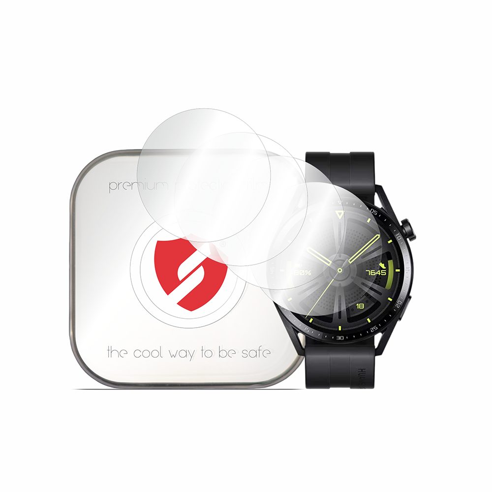 Película de Proteção Smart Protection Premium Classic para Huawei Watch GT 3 46mm, Conjunto de 4 unidades, Plástico