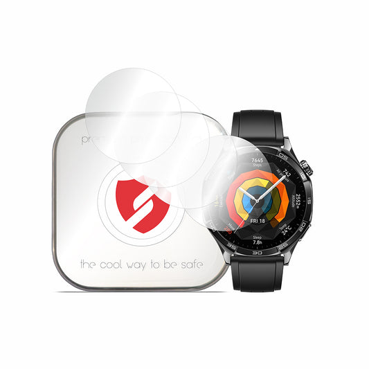 Película de Proteção Smart Protection Premium Classic para Huawei Watch GT 5 46mm, Conjunto de 4 peças, Plástico