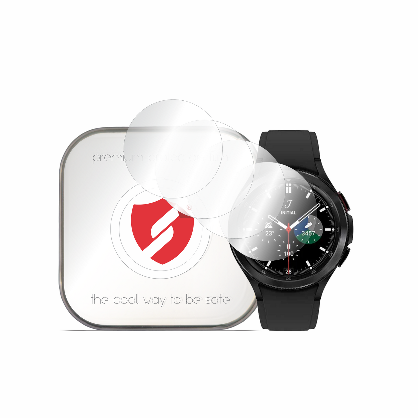 Película de Proteção Smart Protection Premium Classic para Samsung Galaxy Watch4 Classic 46mm, Conjunto de 4 unidades, Plástico