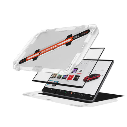 Película de Proteção Spigen GlastR EZ FIT Anti-Glare FC para o Ecrã de Navegação Tesla Y (2026 / 2025) / 3 (2026 / 2025 / 2024), Vidro Temperado AGL07152