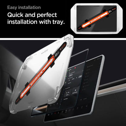 Película de Proteção Spigen GlastR EZ FIT Anti-Glare FC para o Ecrã de Navegação Tesla Y (2026 / 2025) / 3 (2026 / 2025 / 2024), Vidro Temperado AGL07152