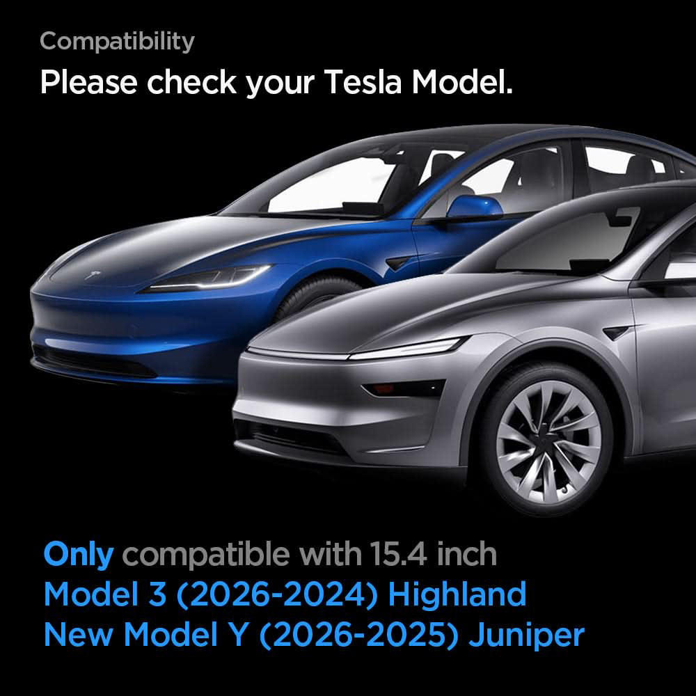 Película de Proteção Spigen GlastR EZ FIT Anti-Glare FC para o Ecrã de Navegação Tesla Y (2026 / 2025) / 3 (2026 / 2025 / 2024), Vidro Temperado AGL07152
