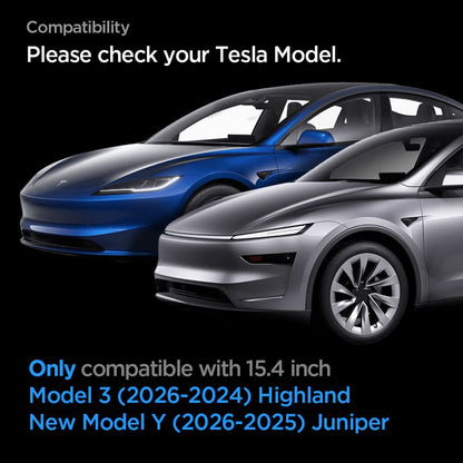 Película de Proteção Spigen GlastR EZ FIT Anti-Glare FC para o Ecrã de Navegação Tesla Y (2026 / 2025) / 3 (2026 / 2025 / 2024), Vidro Temperado AGL07152