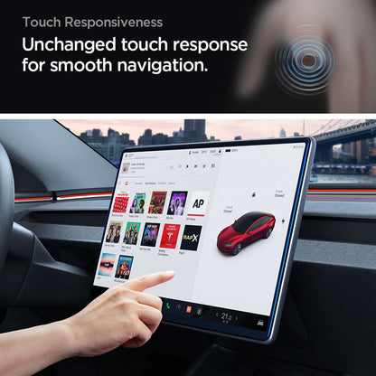 Película de Proteção Spigen GlastR EZ FIT Anti-Glare FC para o Ecrã de Navegação Tesla Y (2026 / 2025) / 3 (2026 / 2025 / 2024), Vidro Temperado AGL07152