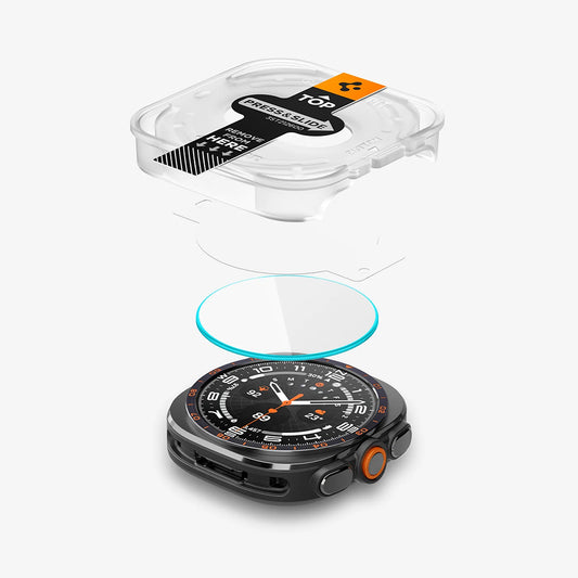 Película de Proteção Spigen GlastR EZ FIT para Samsung Galaxy Watch Ultra2, Vidro Temperado, Conjunto de 2 unidades AGL11758