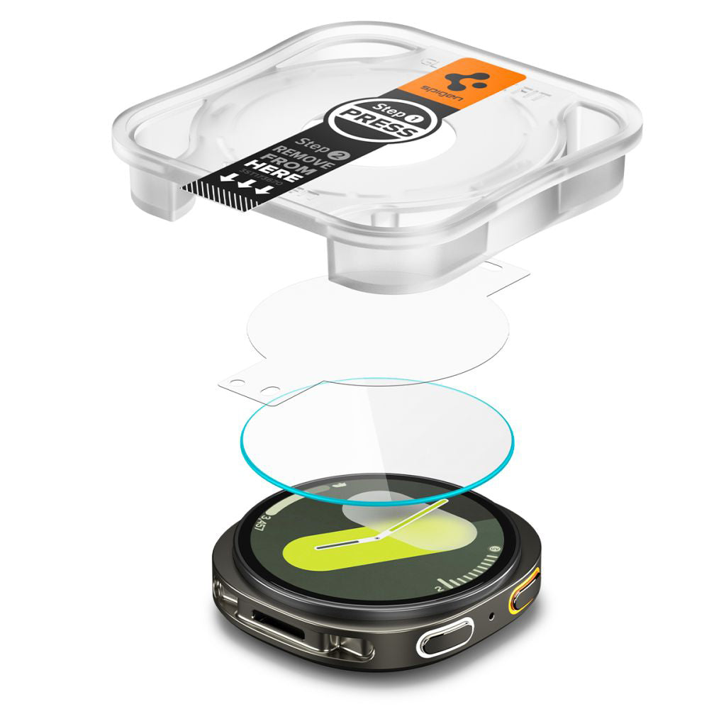 Película Protetora Spigen GlastR EZ FIT para Samsung Galaxy Watch8 40mm, Conjunto de 2 peças, Vidro Temperado AGL09876