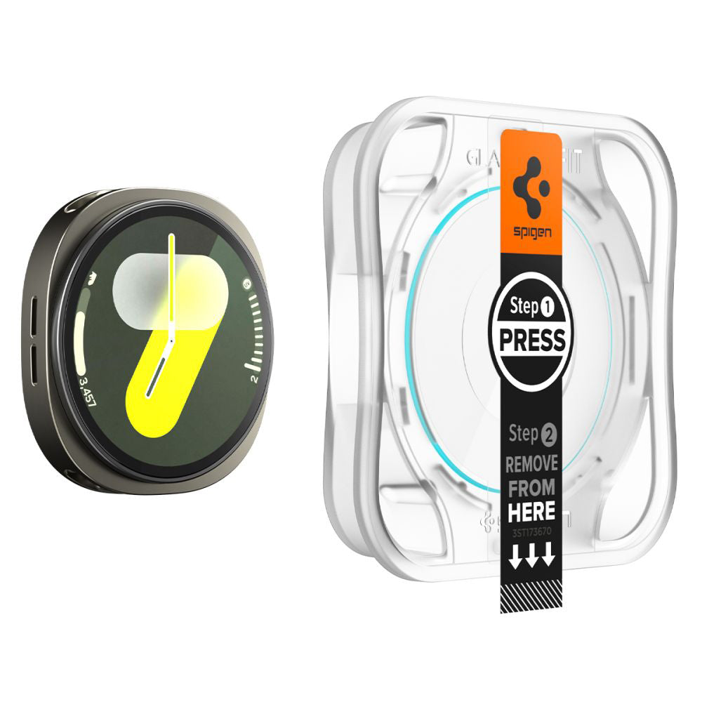 Película Protetora Spigen GlastR EZ FIT para Samsung Galaxy Watch8 40mm, Conjunto de 2 peças, Vidro Temperado AGL09876