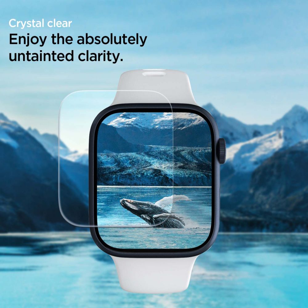 Película Protetora Spigen Neo Flex para Apple Watch 45mm / 44mm / 42mm Series, Conjunto de 3 peças, Plástico AFL04049