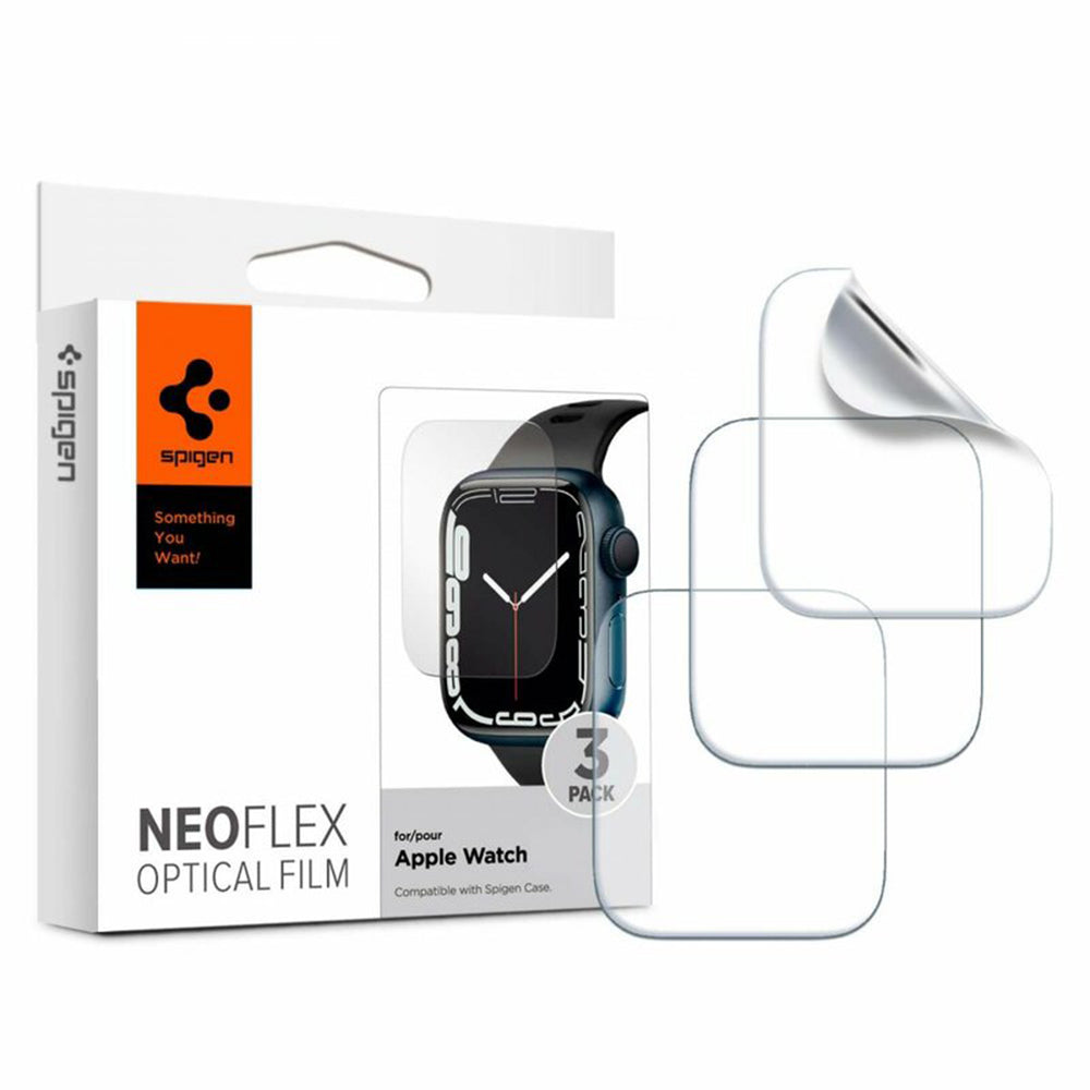 Película Protetora Spigen Neo Flex para Apple Watch 41mm / 40mm Series, Conjunto de 3 peças, Plástico 061FL25575