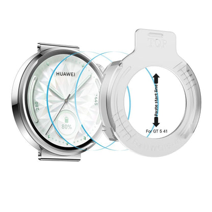 Película Protetora Tech-Protect Easy Set+ para Huawei Watch GT 5 41mm, Conjunto de 2 peças, Vidro Temperado