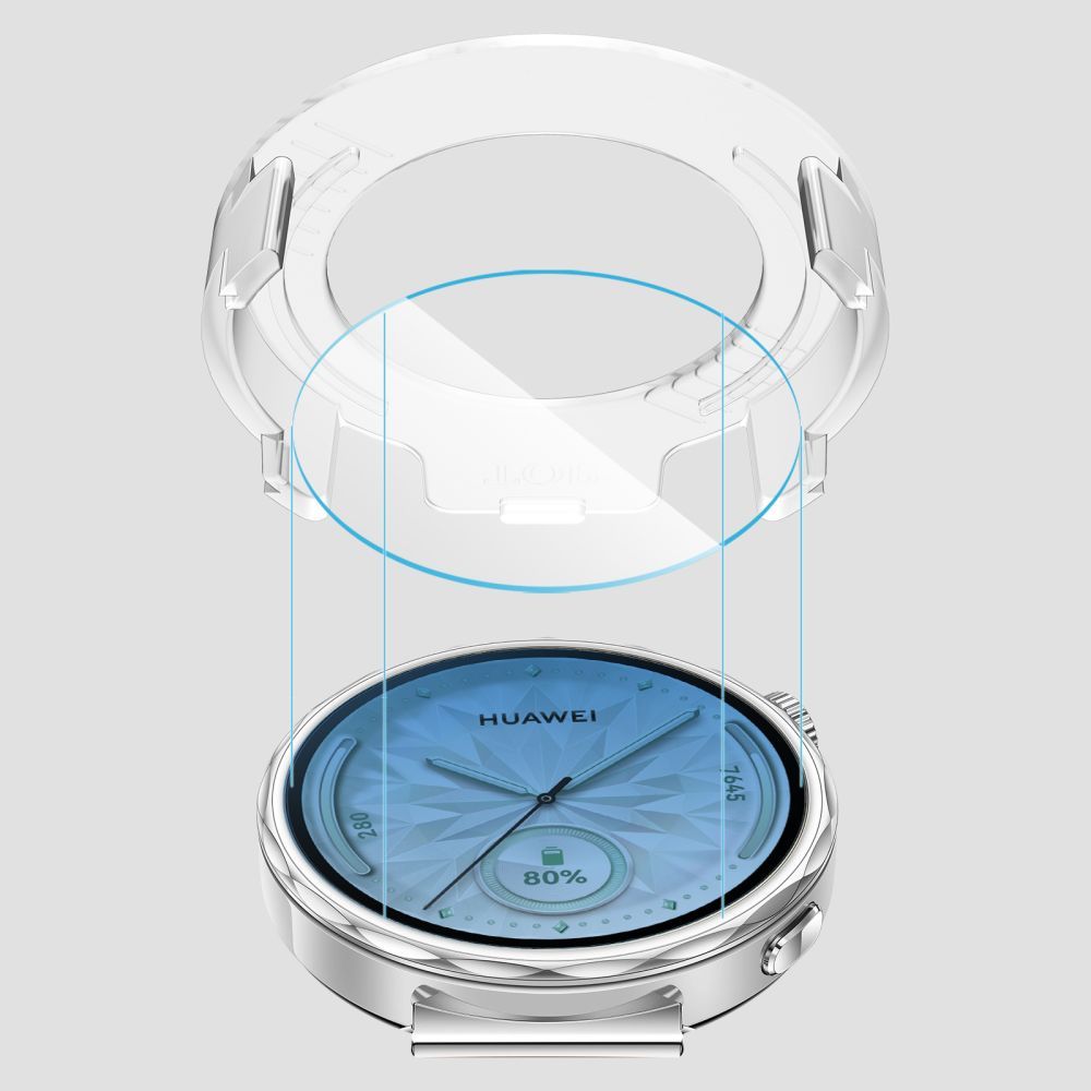 Película Protetora Tech-Protect Easy Set+ para Huawei Watch GT 5 41mm, Conjunto de 2 peças, Vidro Temperado