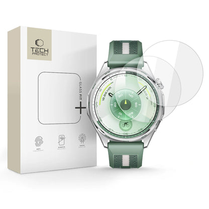 Película de Proteção Tech-Protect Fit+ para Huawei Watch GT 6 46mm, Conjunto de 2 unidades, Vidro Temperado