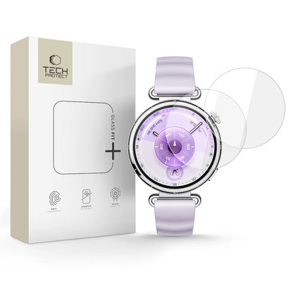 Película Protetora Tech-Protect Fit+ para Huawei Watch GT 6 41mm, Conjunto de 2 peças, Vidro Temperado