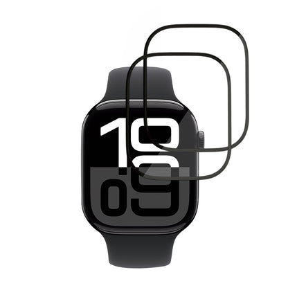 Película Protetora Techsuit Nano Flex para Apple Watch Series 10 / 11 46mm, Conjunto de 2 peças, Plástico, Preta