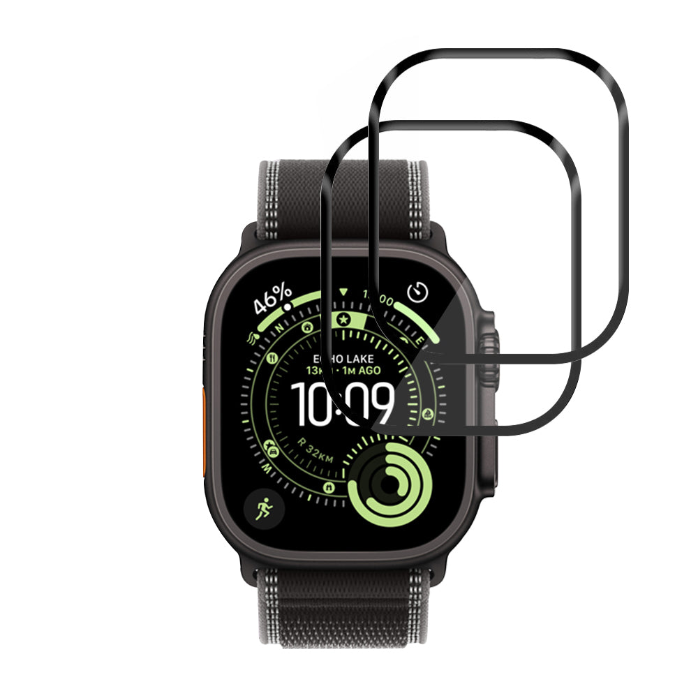 Película Protetora Techsuit Nano Flex para Apple Watch Ultra Series, Conjunto de 2 peças, Plástico, Preta