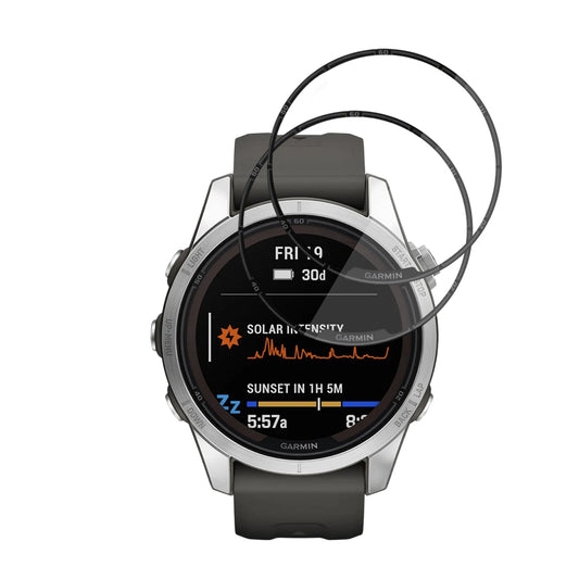 Película Protetora Techsuit Nano Flex para Garmin Fenix 7S Pro Solar, Conjunto de 2 peças, Plástico, Preta