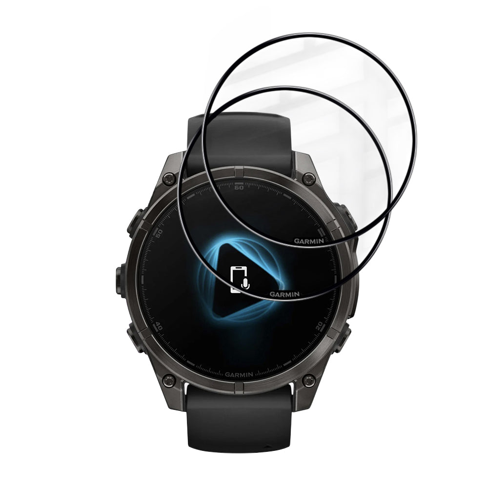 Película Protetora Techsuit Nano Flex para Garmin Fenix 8 Pro 47mm / 8 47mm, Conjunto de 2 peças, Plástico, Preta