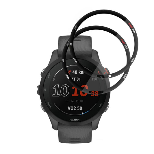 Película Protetora Techsuit Nano Flex para Garmin Forerunner 255 Music / 255, Conjunto de 2 peças, Plástico, Preta