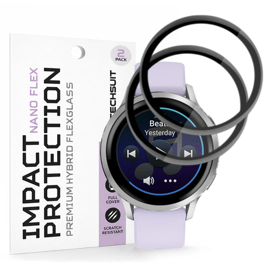 Película Protetora Techsuit Nano Flex para Garmin Venu 4 41mm, Conjunto de 2 peças, Plástico, Preta