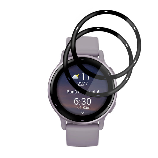 Película Protetora Techsuit Nano Flex para Garmin Vivoactive 5, Conjunto de 2 peças, Plástico, Preta