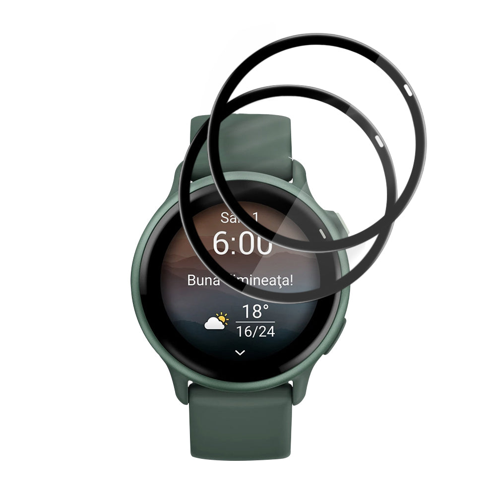 Película Protetora Techsuit Nano Flex para Garmin vivoactive 6, Conjunto de 2 peças, Plástico, Preta