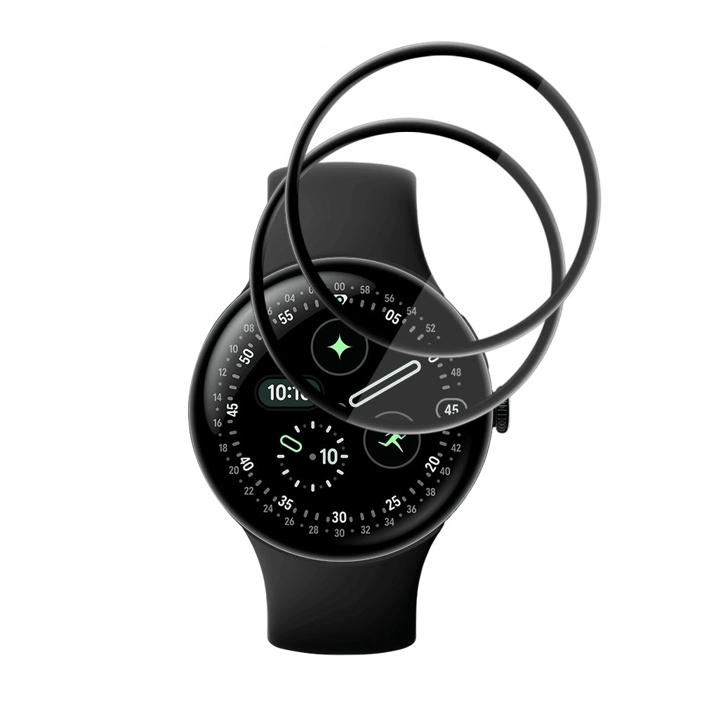 Película Protetora Techsuit Nano Flex para Google Pixel Watch 4 45mm, Conjunto de 2 peças, Plástico, Preta