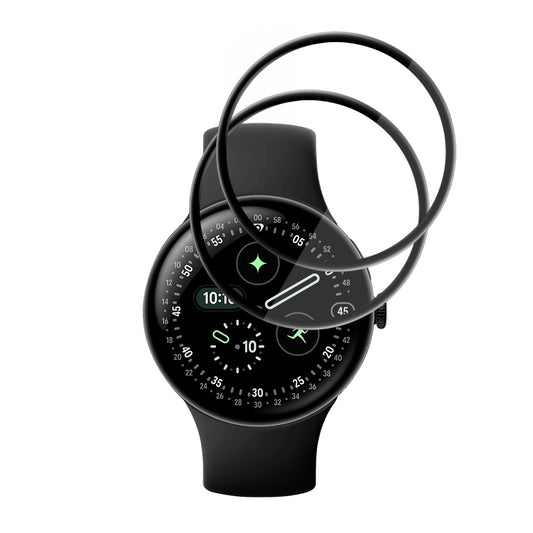 Película Protetora Techsuit Nano Flex para Google Pixel Watch 4 45mm, Conjunto de 2 peças, Plástico, Preta