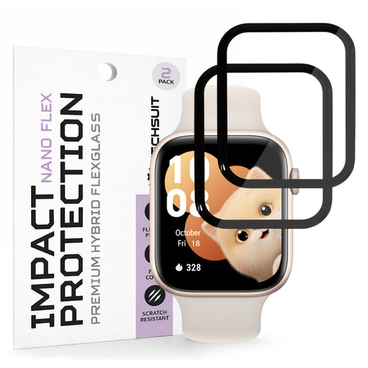 Folie de Proteção Techsuit Nano Flex para Honor Watch 5, Conjunto de 2 peças, Plástico, Preta