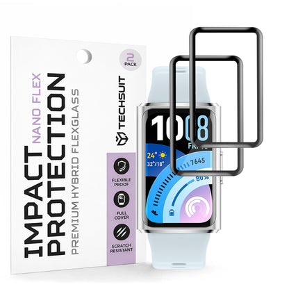 Película Protetora Techsuit Nano Flex para Huawei Band 11 Pro, Conjunto de 2 peças, Plástico, Preta