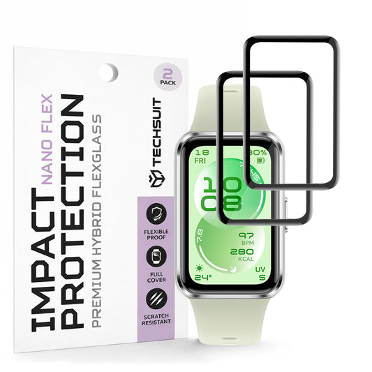 Película Protetora Techsuit Nano Flex para Huawei Band 11, Conjunto de 2 peças, Plástico, Preta